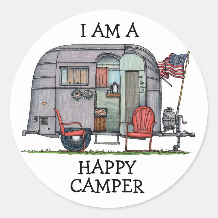 Cute RV Vintage Fifth Wheel Camper Travel Trailer Sticker