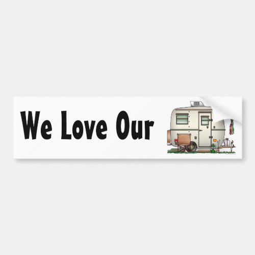 Cute RV Vintage Glass Egg Camper Travel Trailer Bumper Sticker