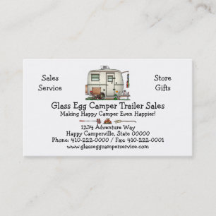 Cute RV Vintage Glass Egg Camper Travel Trailer Business Card