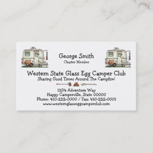Cute RV Vintage Glass Egg Camper Travel Trailer Business Card