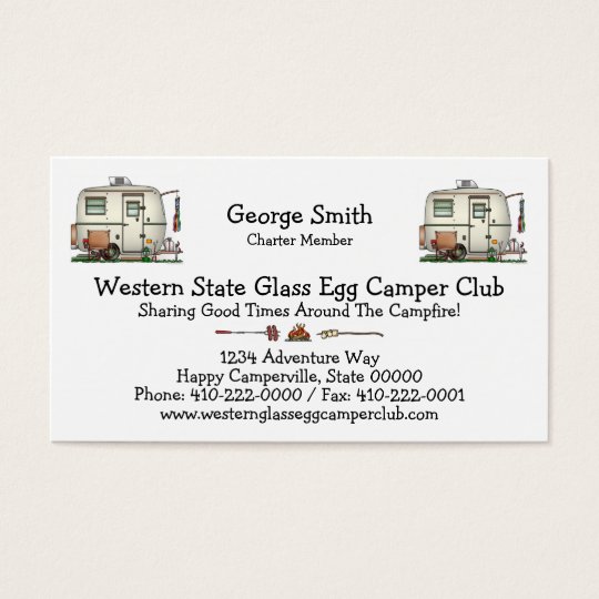 Cute RV Vintage Glass Egg Camper Travel Trailer Business Card