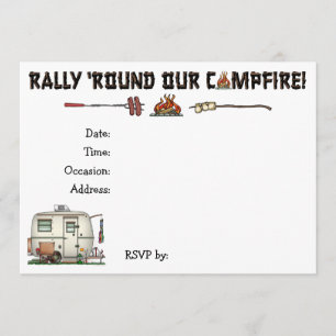 Cute RV Vintage Glass Egg Camper Travel Trailer Invitation