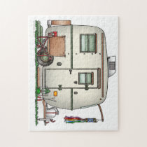Cute RV Vintage Glass Egg Camper Travel Trailer Jigsaw Puzzle Cute RV Vintage Glass Egg Camper Travel Trailer Jigsaw Puzzle