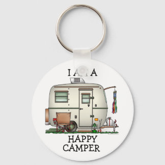 Cute RV Vintage Glass Egg Camper Travel Trailer Keychain