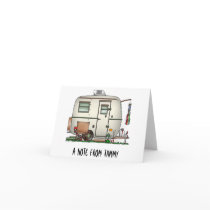 Cute RV Vintage Glass Egg Camper Travel Trailer Note Card Cute RV Vintage Glass Egg Camper Travel Trailer Note Card