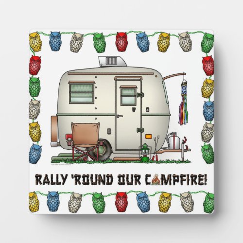 Cute RV Vintage Glass Egg Camper Travel Trailer Plaque