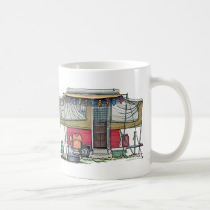 Cute RV Vintage Popup Camper Travel Trailer Coffee Mug