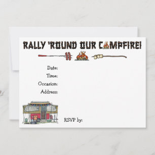 Cute RV Vintage Popup Camper Travel Trailer Invitation