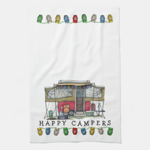Cute RV Vintage Popup Camper Travel Trailer Towel