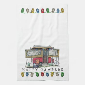 Cute Rv Vintage Popup Camper Travel Trailer Towel by art1st at Zazzle