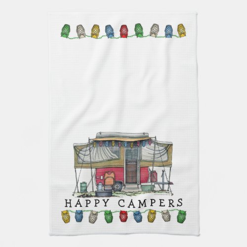 Cute RV Vintage Popup Camper Travel Trailer Towel