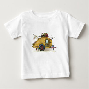 Cute RV Vintage Teardrop  Camper Travel Trailer Baby T-Shirt