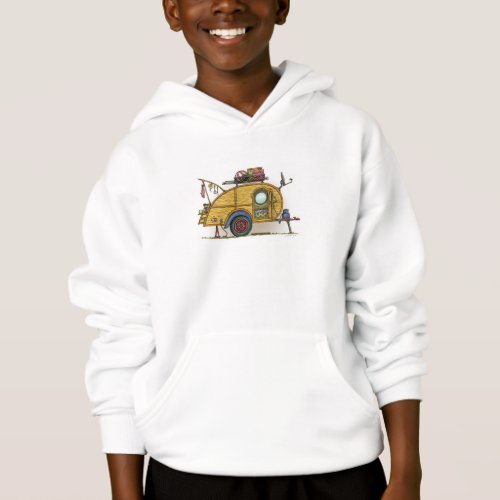 Cute RV Vintage Teardrop  Camper Travel Trailer Hoodie