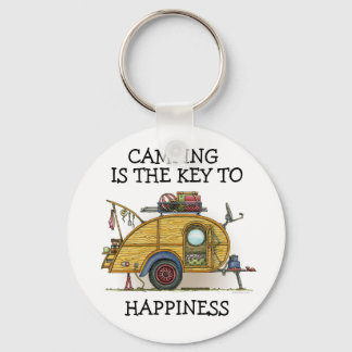 Cute RV Vintage Teardrop  Camper Travel Trailer Keychain