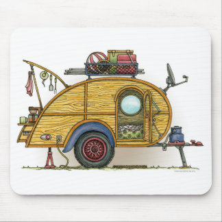 Cute RV Vintage Teardrop  Camper Travel Trailer Mouse Pad