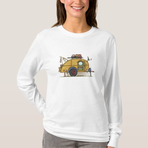 Cute RV Vintage Teardrop  Camper Travel Trailer T_Shirt