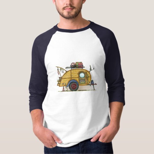 Cute RV Vintage Teardrop  Camper Travel Trailer T_Shirt