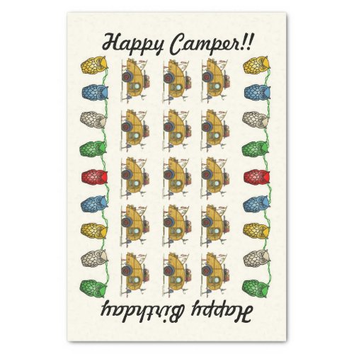 Cute RV Vintage Teardrop  Camper Travel Trailer Tissue Paper
