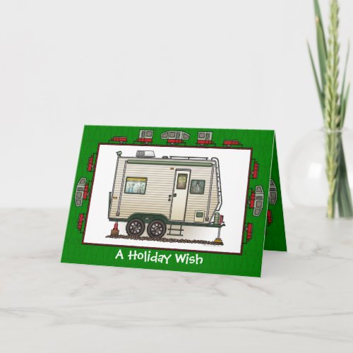 Cute RV Vintage Toy Hauler Camper Trailer Holiday Card