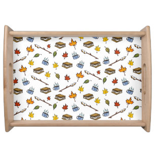 Cute S’mores Happy Camper Bonfire night Serving Tray