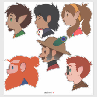 Cute SA! Cast Sticker