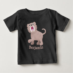 Cute Saber Toothed Tiger Smilodon cartoon Baby T-Shirt