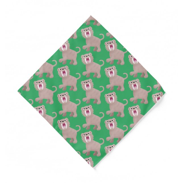 Cute Saber Toothed Tiger Smilodon cartoon  Bandana (Front)