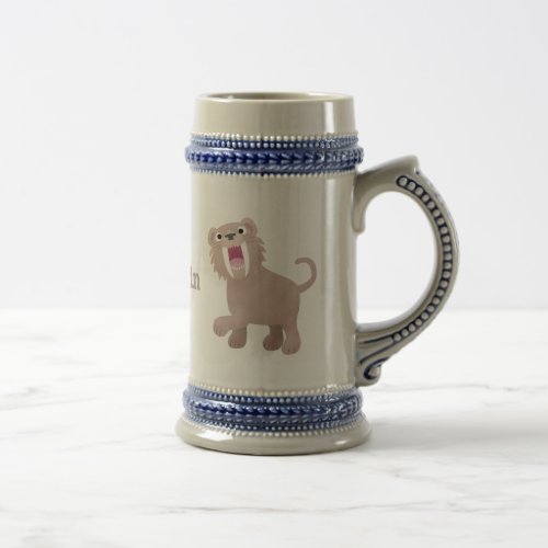 Cute Saber Toothed Tiger Smilodon cartoon Beer Stein