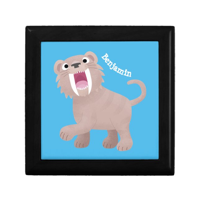 Cute Saber Toothed Tiger Smilodon cartoon Gift Box (Front)