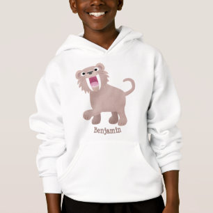 Cute Saber Toothed Tiger Smilodon cartoon Hoodie
