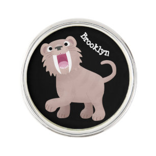 Cute Saber Toothed Tiger Smilodon cartoon Lapel Pin