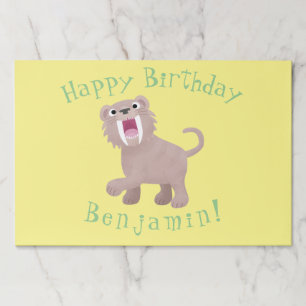 Cute Saber Toothed Tiger Smilodon cartoon Paper Pad