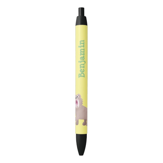 Cute Saber Toothed Tiger Smilodon cartoon Pen (Front Vertical)