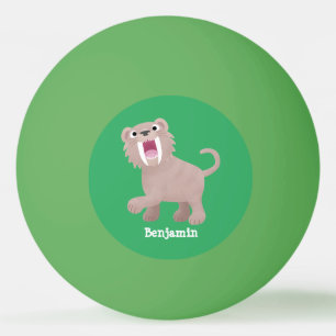 Cute Saber Toothed Tiger Smilodon cartoon Ping Pong Ball
