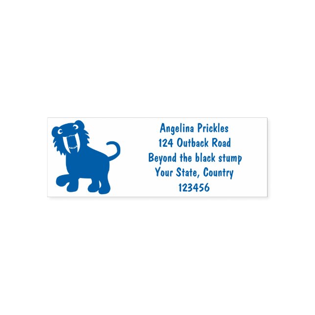 Cute Saber Toothed Tiger Smilodon cartoon Self-inking Stamp (Design)