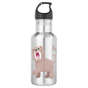 Cute Saber Toothed Tiger Smilodon cartoon Stainless Steel Water Bottle