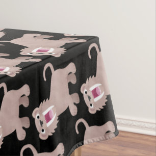 Cute Saber Toothed Tiger Smilodon cartoon Tablecloth
