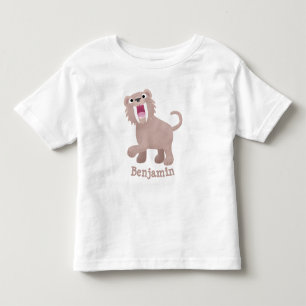 Cute Saber Toothed Tiger Smilodon cartoon Toddler T-shirt