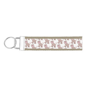 Cute Saber Toothed Tiger Smilodon cartoon Wrist Keychain