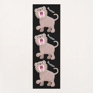 Cute Saber Toothed Tiger Smilodon cartoon Yoga Mat