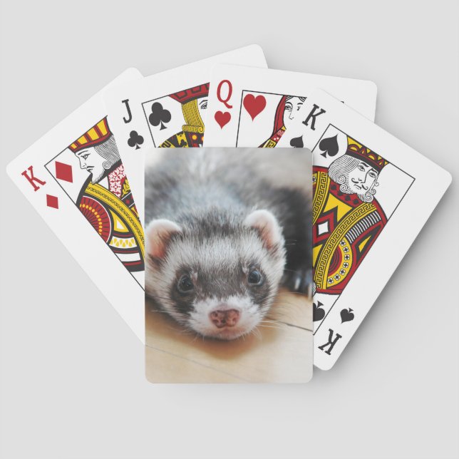 Cute Sable Ferret Poker Cards (Back)