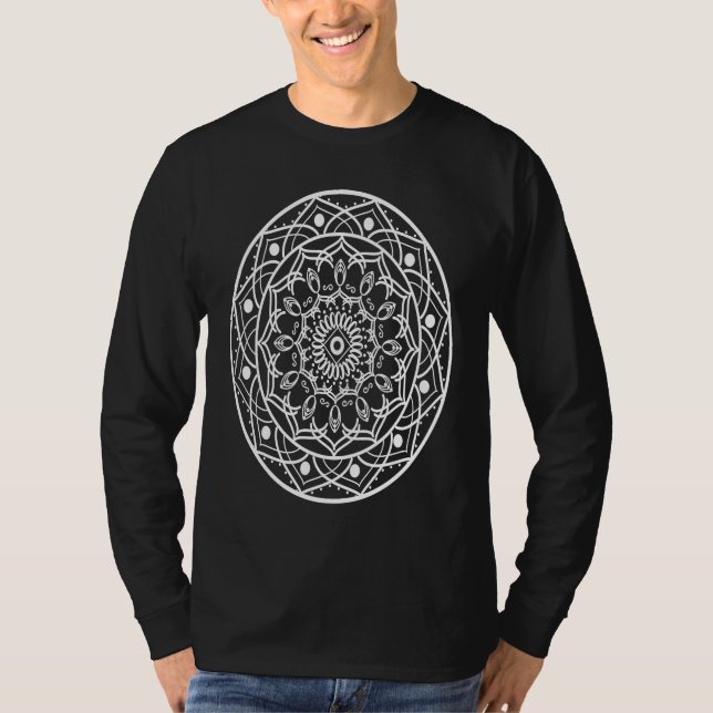 Cute Sacred Geometry Mandala Spiritual Graphic T-Shirt (Front)