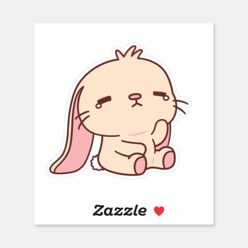 Cute Sad Bunny Sticker