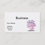 cute sad little hippo business card