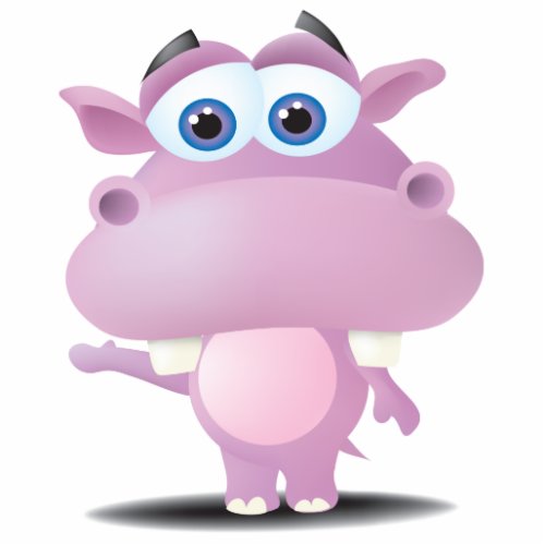 cute sad little hippo cutout