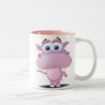 cute sad little hippo Two-Tone coffee mug