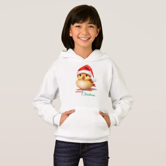 Cute Safari animal bird Santa Christmas Costume Hoodie (Front Full)