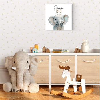 Cute Safari Animal Elephant Nursery Decorations Faux Canvas Print by YourMainEvent at Zazzle