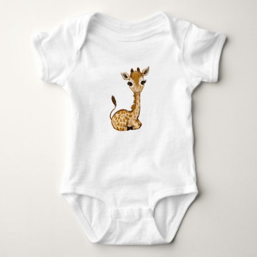 Cute Safari Animal Giraffe Baby Bodysuit