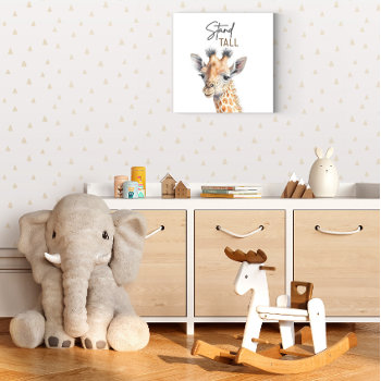 Cute Safari Animal Giraffe Nursery Decorations Faux Canvas Print by YourMainEvent at Zazzle